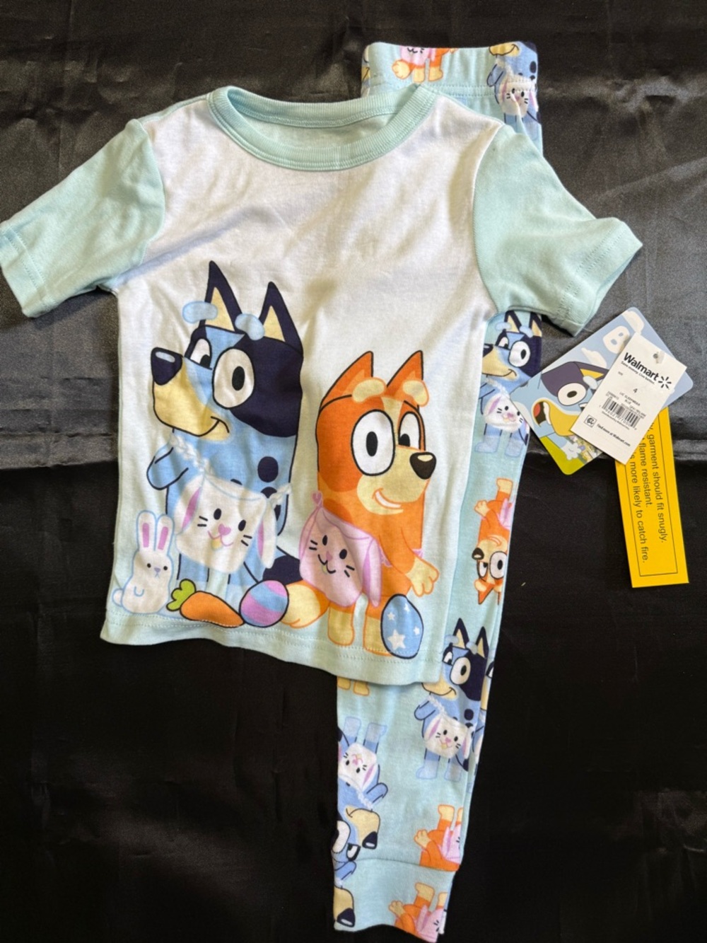 Blue Cartoon Puppy Two-Piece Pajama Set by (no brand)